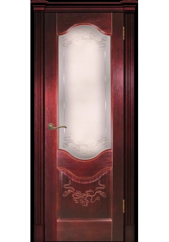 Дверь Покрова Прованс 2 сапель (красное дерево) стекло матовое АП-70