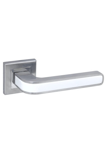 Ручка ADDEN BAU. PIEZA Q360 WHITE / CHROME (цвет МАТОВЫЙ ХРОМ / БЕЛАЯ ВСТАВКА)