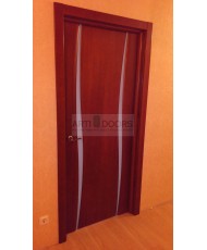 Фото установленной Дверь Арт Деко Спациа 3 Аква рисунок Чиза