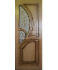 Фото установленной Дверь Крона Эстет Венге стекло белое с рисунком