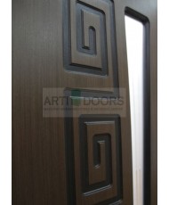 Фото установленной Дверь Крона Стелла Дуб стекло матовое с рисунком