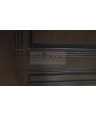 Фото установленной Дверь Крона Классик Орех стекло дельта-бронза
