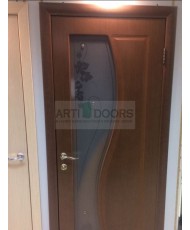 Фото установленной Дверь Матадор Руно беленый дуб ДО(2 стекла)