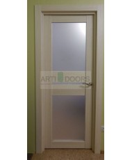 Фото установленной Дверь Профиль Дорс 3D Черный Браш Стекло Белый Лак
