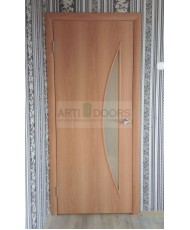 Фото установленной Двери Верда С-17 Беленый дуб Стекло Сатинато