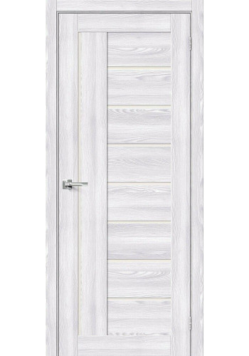 Межкомнатная дверь Браво-29, со стеклом, цвет Riviera Ice