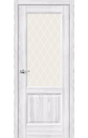Межкомнатная дверь Неоклассик-33, со стеклом, цвет Riviera Ice