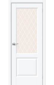 Межкомнатная дверь Неоклассик-33, со стеклом, цвет White Silk