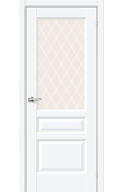 Межкомнатная дверь Неоклассик-35, со стеклом, цвет White Silk