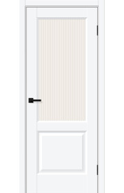 Межкомнатная дверь Неоклассик-33, со стеклом, цвет White Silk