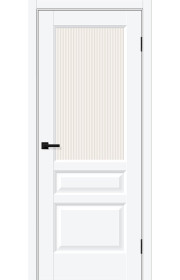 Межкомнатная дверь Неоклассик-35, со стеклом, цвет White Silk