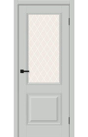 Межкомнатная дверь Классик-13, со стеклом, цвет Grey Silk