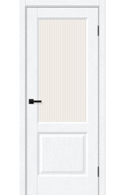 Межкомнатная дверь Неоклассик-33, со стеклом, цвет White Silkwood