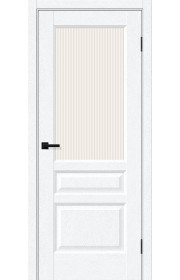 Межкомнатная дверь Неоклассик-35, со стеклом, цвет White Silkwood