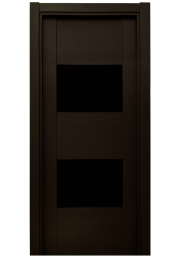 Двери Статус 221 Дуб черный стекло Лакобель черное