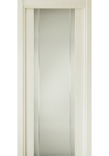 Двери Статус 332 Дуб белый стекло с Вертикальной гравировкой