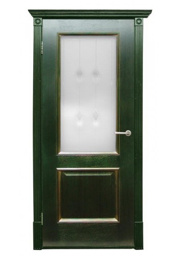Дверь Халес Триест зеленый с золотом ДО