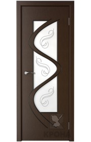 Дверь Крона Вега Венге стекло матовое с рисунком