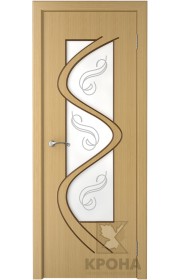Дверь Крона Вега Дуб стекло матовое с рисунком