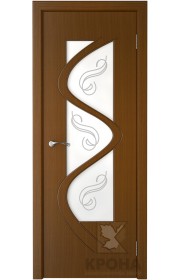 Дверь Крона Вега Орех стекло матовое с рисунком