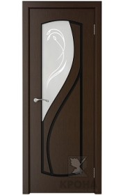 Дверь Крона Венера Венге стекло матовое с рисунком