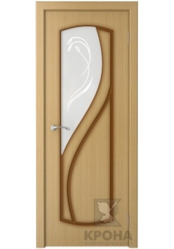 Дверь Крона Венера Дуб стекло матовое с рисунком