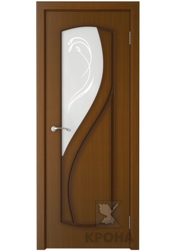 Дверь Крона Венера Орех стекло матовое с рисунком
