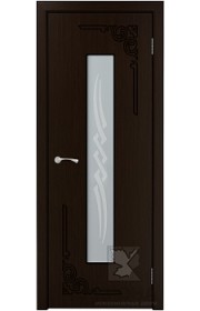 Дверь Крона Византия Венге стекло матовое с рисунком
