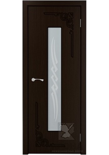Дверь Крона Византия Венге стекло матовое с рисунком