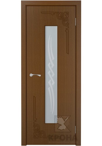 Дверь Крона Византия Орех стекло матовое с рисунком