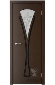 Дверь Крона Вита Венге стекло матовое с рисунком