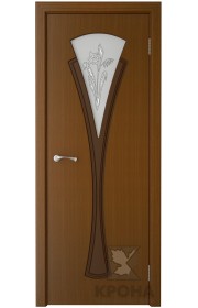 Дверь Крона Вита Орех стекло матовое с рисунком