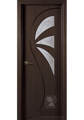 Дверь Крона Иллюзия Венге стекло матовое с рисунком