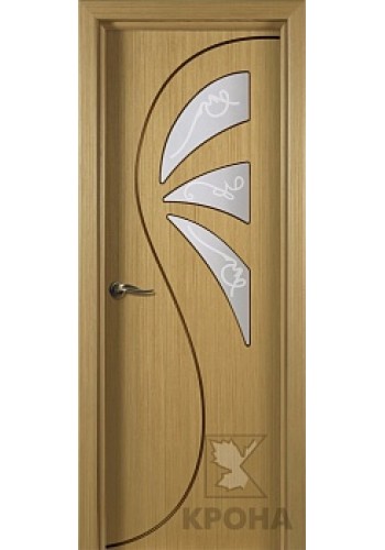 Дверь Крона Иллюзия Дуб стекло матовое с рисунком