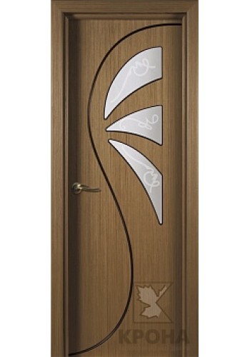 Дверь Крона Иллюзия Орех стекло матовое с рисунком