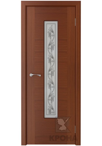 Дверь Крона Карат Макоре стекло белое с рисунком