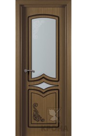 Дверь Крона Карина Орех стекло матовое с рисунком