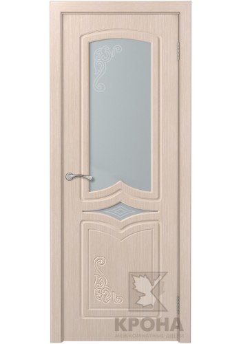 Дверь Крона Карина Беленый дуб стекло матовое с рисунком