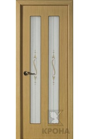 Дверь Крона Медея Дуб стекло белое с рисунком