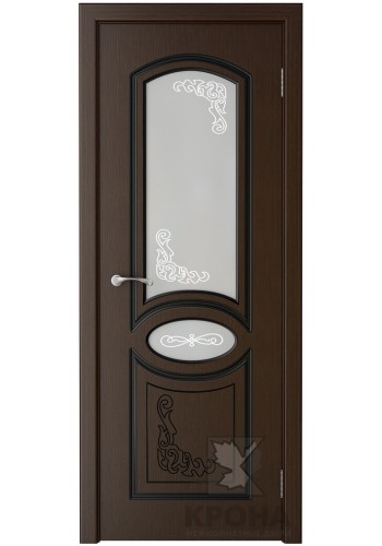 Дверь Крона Муза Венге стекло матовое с рисунком