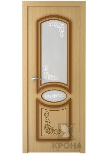 Дверь Крона Муза Дуб стекло матовое с рисунком