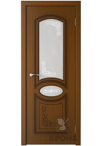 Дверь Крона Муза Орех стекло матовое с рисунком