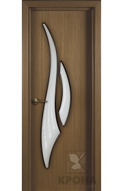 Дверь Крона Парус Орех стекло матовое с рисунком