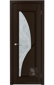 Дверь Крона Сирена Венге стекло матовое с рисунком