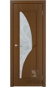 Дверь Крона Сирена Орех стекло матовое с рисунком
