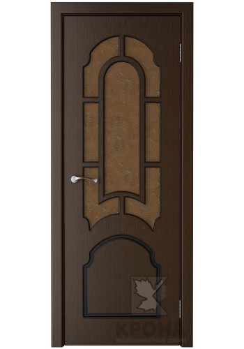 Дверь Крона Соната Венге стекло дельта-бронза