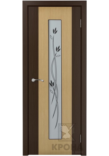 Дверь Крона Элит Дуб стекло белое с рисунком