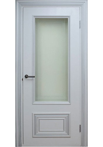 Двери Поло Белые с серебром Остекленные