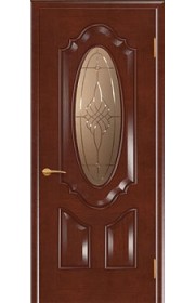 Дверь Покрова Прима 2 Темный анегри стекло бронза с гравировкой