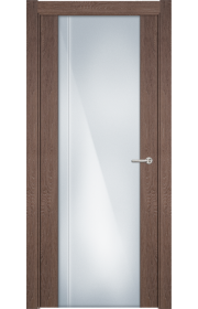Двери Статус 331 Дуб капучино стекло с Вертикальной гравировкой